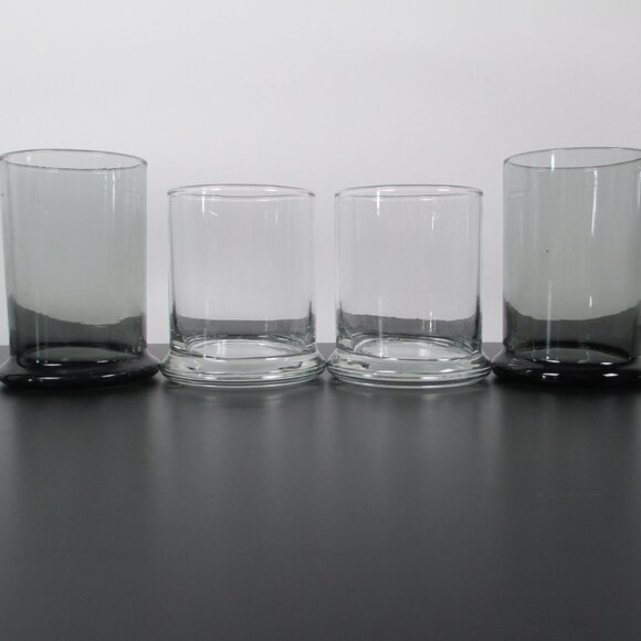 BUNDLE OF 4 HEAVY GLASS CANDLE HOLDERS - Picture 1 of 11